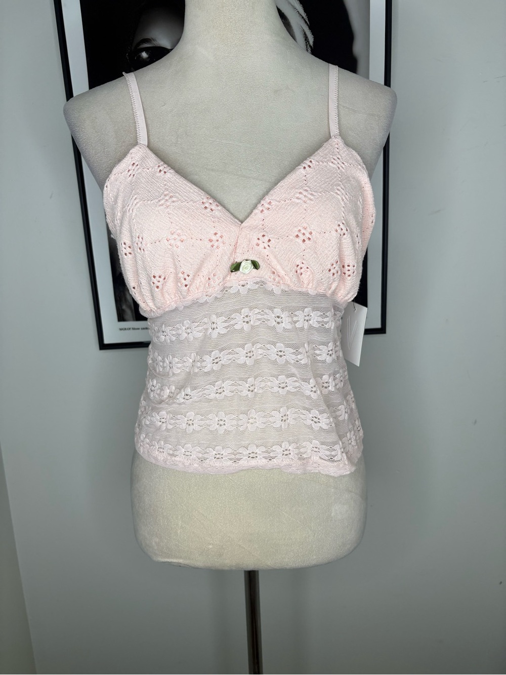 Vibe Soft Pink Lace Cami